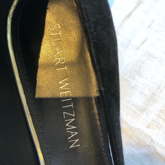 Stuart Weitzman black suede chunky heels - Picture 2 of 5